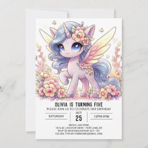 Invitación Cumpleaños digital de bonito Boho Unicorn