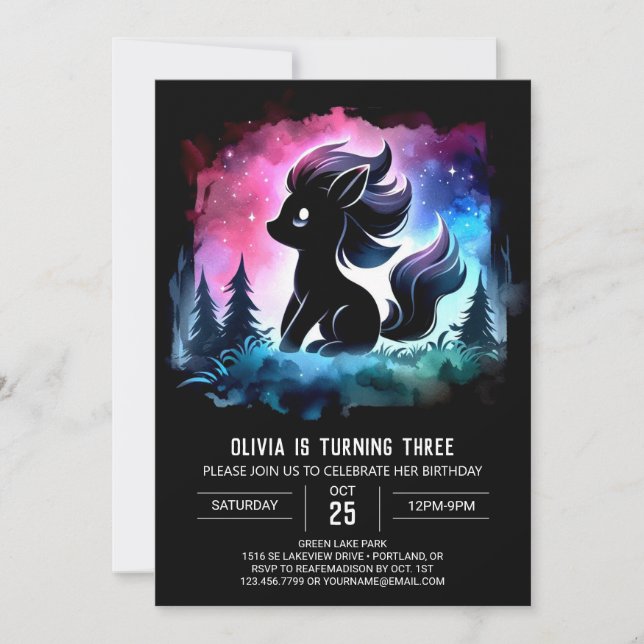 Invitación Cumpleaños digital de caballos (Anverso)
