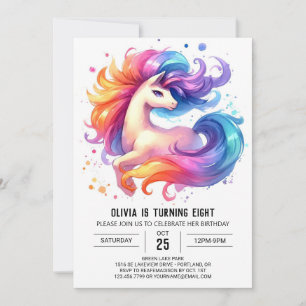 Invitación Cumpleaños digital de caballos encantados