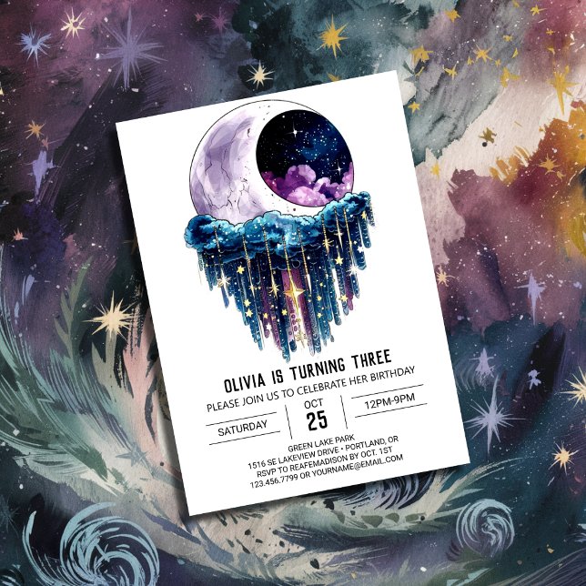 Invitación Cumpleaños digital de estrellas celestes en el ext (Subido por el creador)