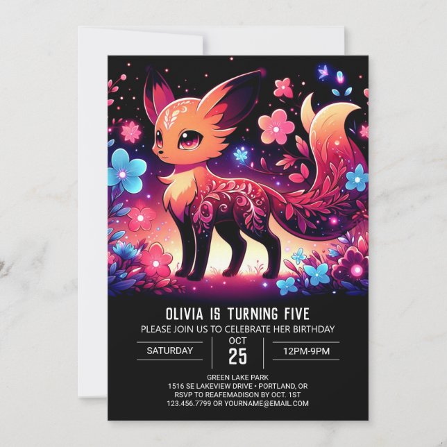 Invitación Cumpleaños Digital de la Fox Majestic (Anverso)