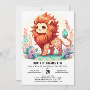 Invitación Cumpleaños Digital de Leones Encantados
