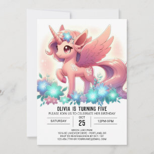 Invitación Cumpleaños digital de Little Boho Unicorn