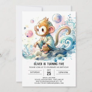 Invitación Cumpleaños digital de monos encantados