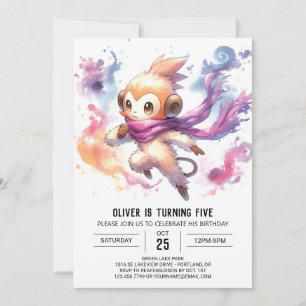 Invitación Cumpleaños digital de monos encantados