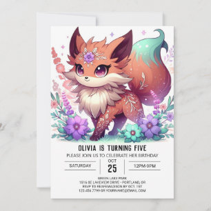 Invitación Cumpleaños digital de personalizado Fox