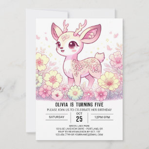 Invitación Cumpleaños digital de venados modernos