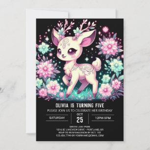 Invitación Cumpleaños digital del chica Deer