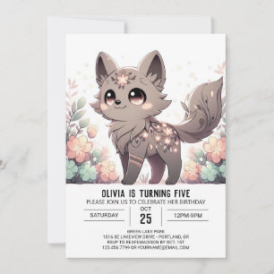 Invitación Cumpleaños digital del Lobo Mágico Moderno