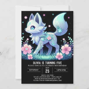Invitación Cumpleaños digital del lobo moderno