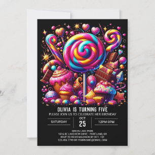 Invitación Cumpleaños Digital Digital de Candyland Whimsical