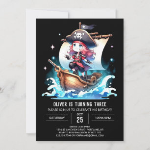 Invitación Cumpleaños digital Dreamy Pirate