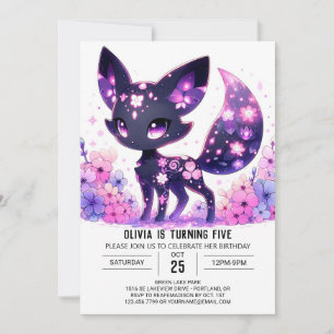 Invitación Cumpleaños digital Feliz Fox Editable