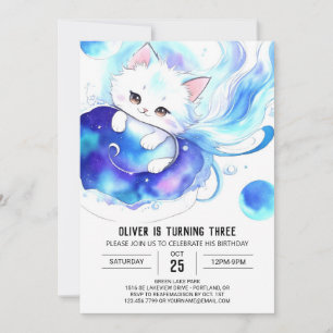 Invitación Cumpleaños Digital Kitty para los Niños