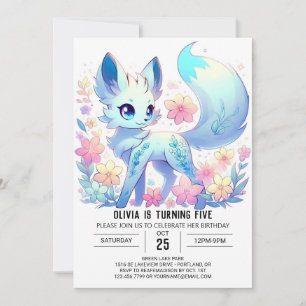 Invitación Cumpleaños digital Magical Happy Fox