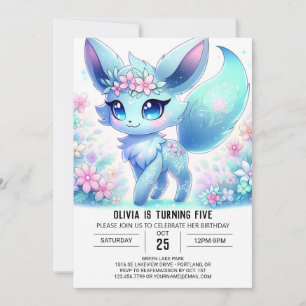 Invitación Cumpleaños digital Magical Happy Fox
