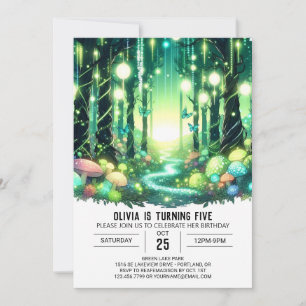 Invitación Cumpleaños Digital Magico Pastel Woodland