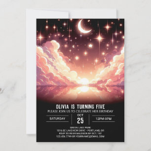 Invitación Cumpleaños digital magnético celeste