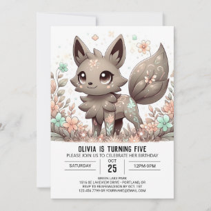 Invitación Cumpleaños Digital Majestic Editable Wolf