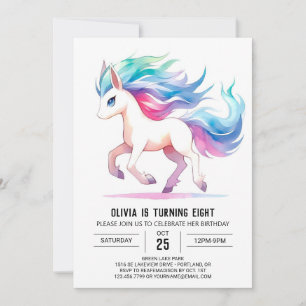 Invitación Cumpleaños digital moderna de caballos
