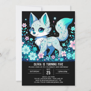 Invitación Cumpleaños digital Pastel Wolf