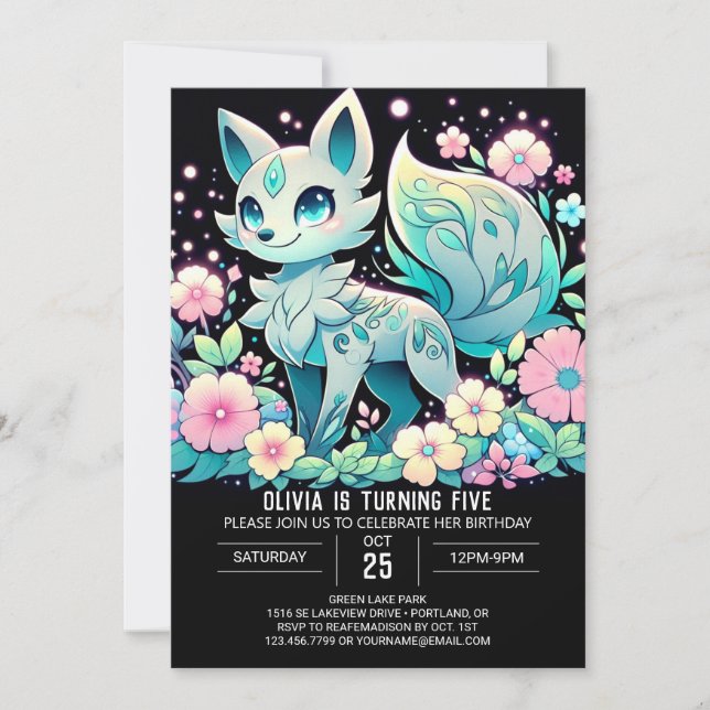 Invitación Cumpleaños Digital personalizado Wolf (Anverso)