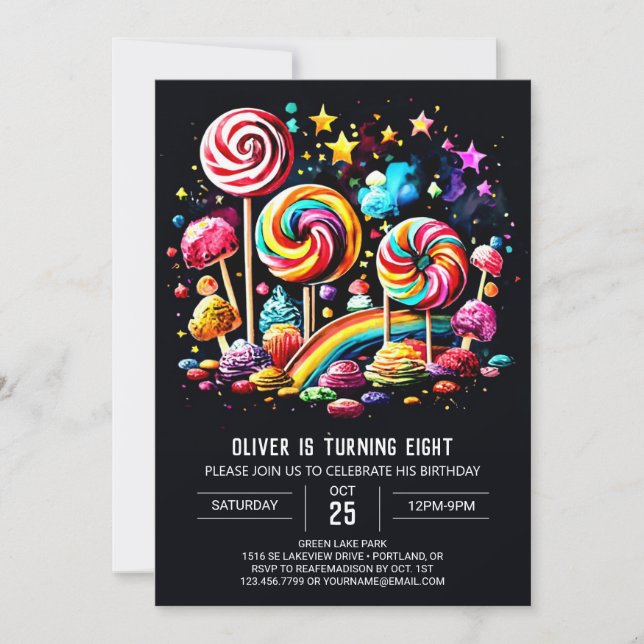 Invitación Cumpleaños Digital Sweet Wonderland (Anverso)