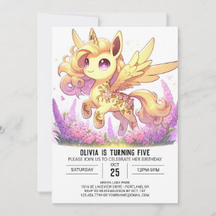 Invitación Cumpleaños Digital Unicorn, Personalizado mágico