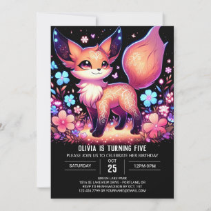 Invitación Cumpleaños Digital Woodland Majestic Fox