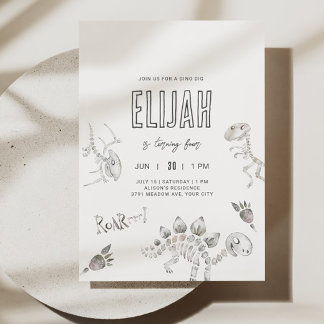 Invitación Cumpleaños Dino Dig