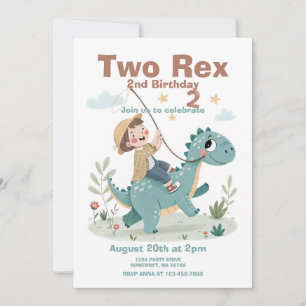 Invitación  Cumpleaños Dinosaurio 2º 