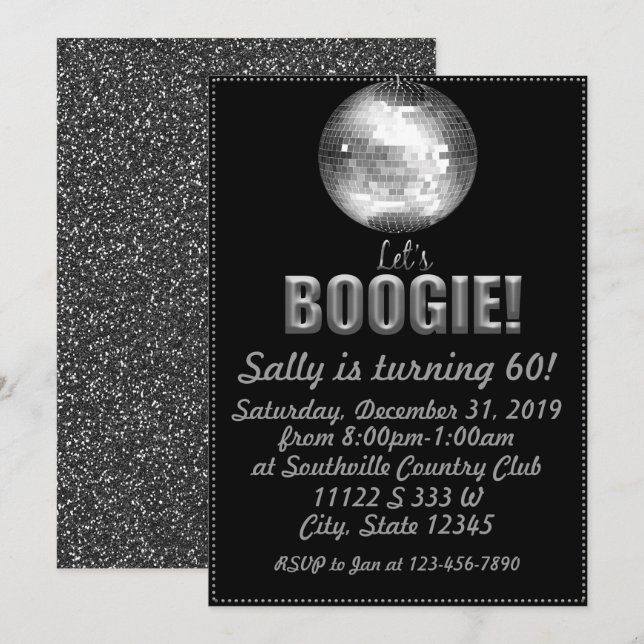 Invitación Cumpleaños Disco (Anverso / Reverso)