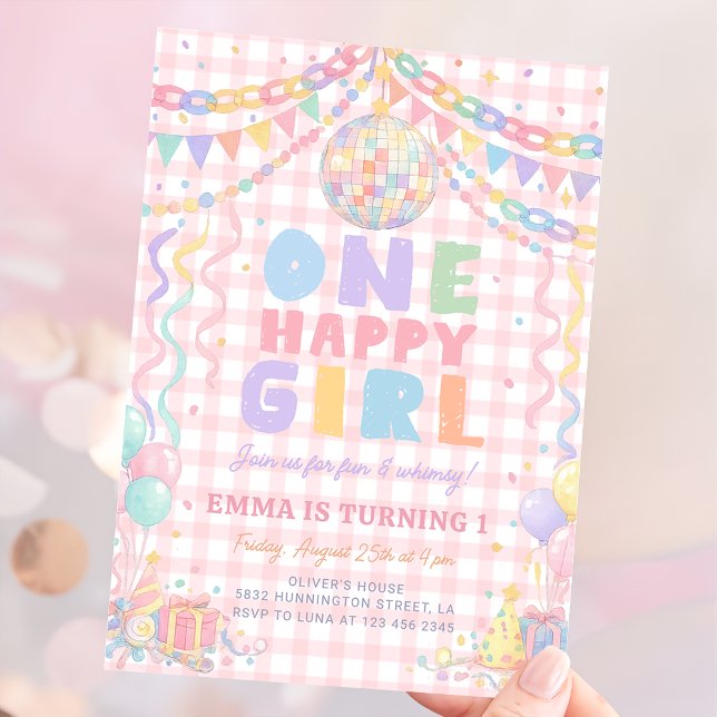 Invitación Cumpleaños Disco Caprichoso de Una Niña Feliz (Subido por el creador)