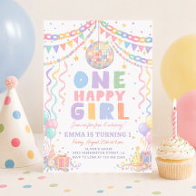 Cumpleaños Disco Caprichoso de Una Niña Feliz
