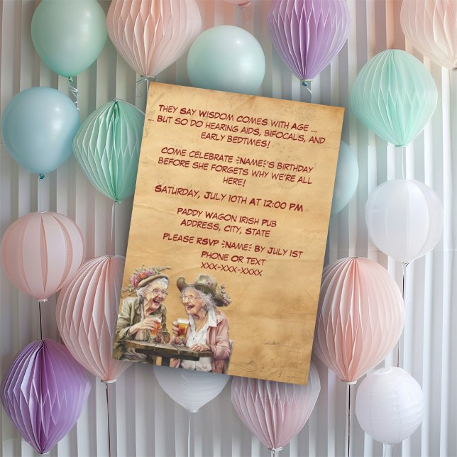 Invitación Cumpleaños divertida para las damas mayores - Sass (Subido por el creador)