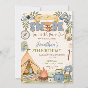 Invitación Cumpleaños divertido con amigos Blue Smore