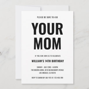 Invitación Cumpleaños divertido de 14 años para adolescentes
