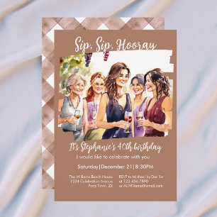 Invitación Cumpleaños divertido de 40 años para mujer con deg