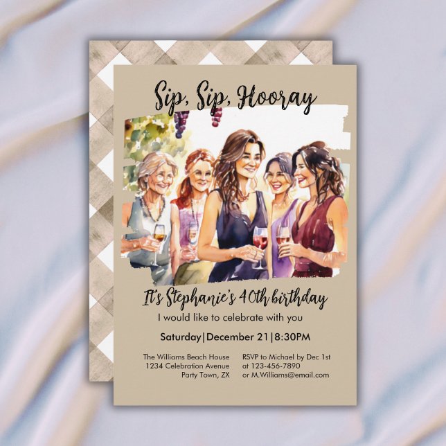Invitación Cumpleaños divertido de 40 años para mujer con deg (Subido por el creador)