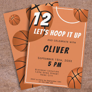 Invitación Cumpleaños divertido de baloncesto para niños
