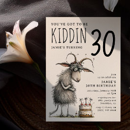Invitación Cumpleaños divertido de cabra caprichosa para adul