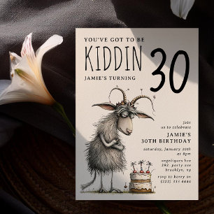 Invitación Cumpleaños divertido de cabra caprichosa para adul