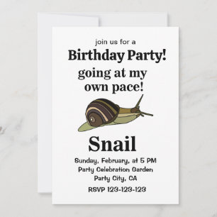 Invitación Cumpleaños Divertido de Caracol Yendo a Mi Propio