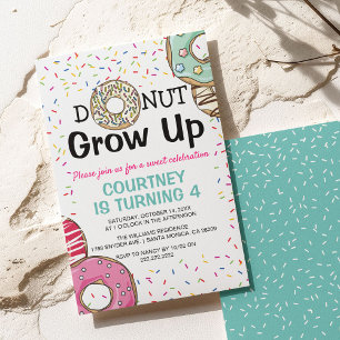 Invitación Cumpleaños divertido de 'Donut Grow Up' para niños
