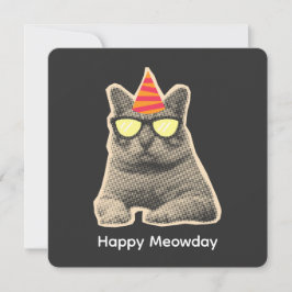 Invitación Cumpleaños divertido de gato