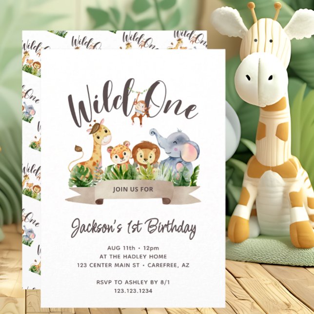 Invitación Cumpleaños divertido de Safari adorable (Subido por el creador)