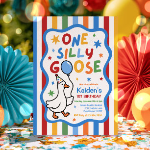 Invitación Cumpleaños divertido de un niño Silly Goose