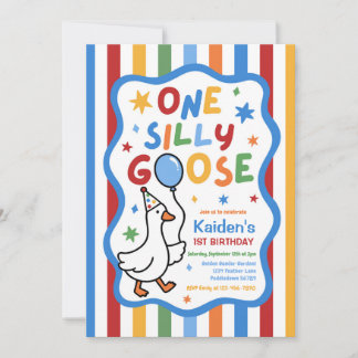 Invitación Cumpleaños divertido de un niño Silly Goose
