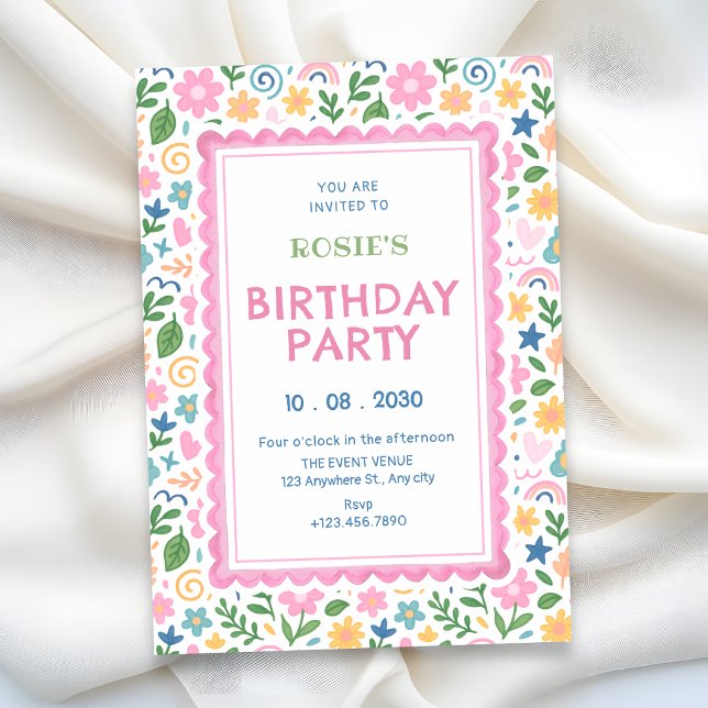Invitación Cumpleaños divertido garabato (Subido por el creador)