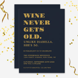Invitación Cumpleaños divertido humorístico adulto azul marin